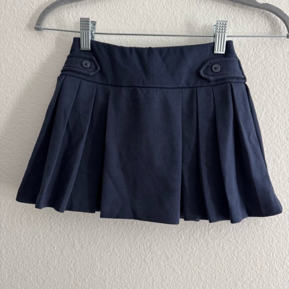 Polo Ralph Lauren Youth Girls Navy Blue Preppy Pleated Academia Skort Size 5
